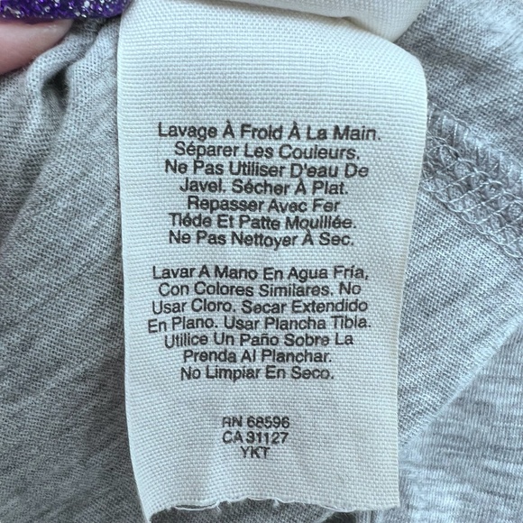 DKNY HEATHER GRAY COTTON OPEN RUFFLE NECK CARDIGAN - Picture 13 of 13